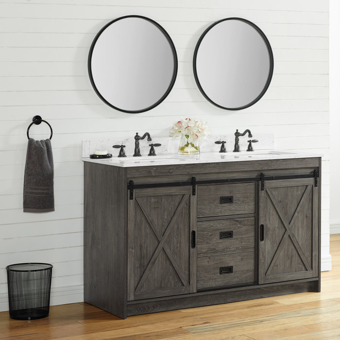 Sand & Stable Jillian 54'' Double Bathroom Vanity with Engineered Stone